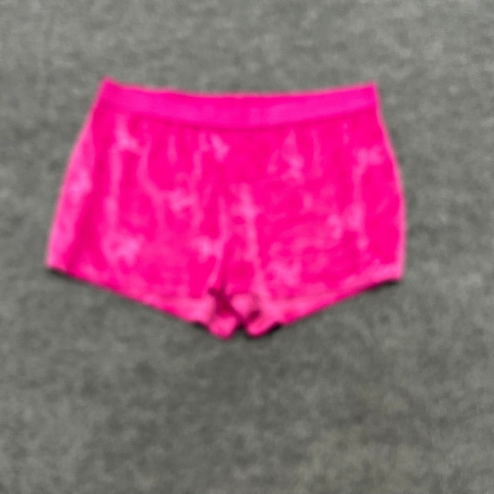 Juicy Couture Shorts Womens Size L Pink Velvet JC Logo Lounge Pajamas